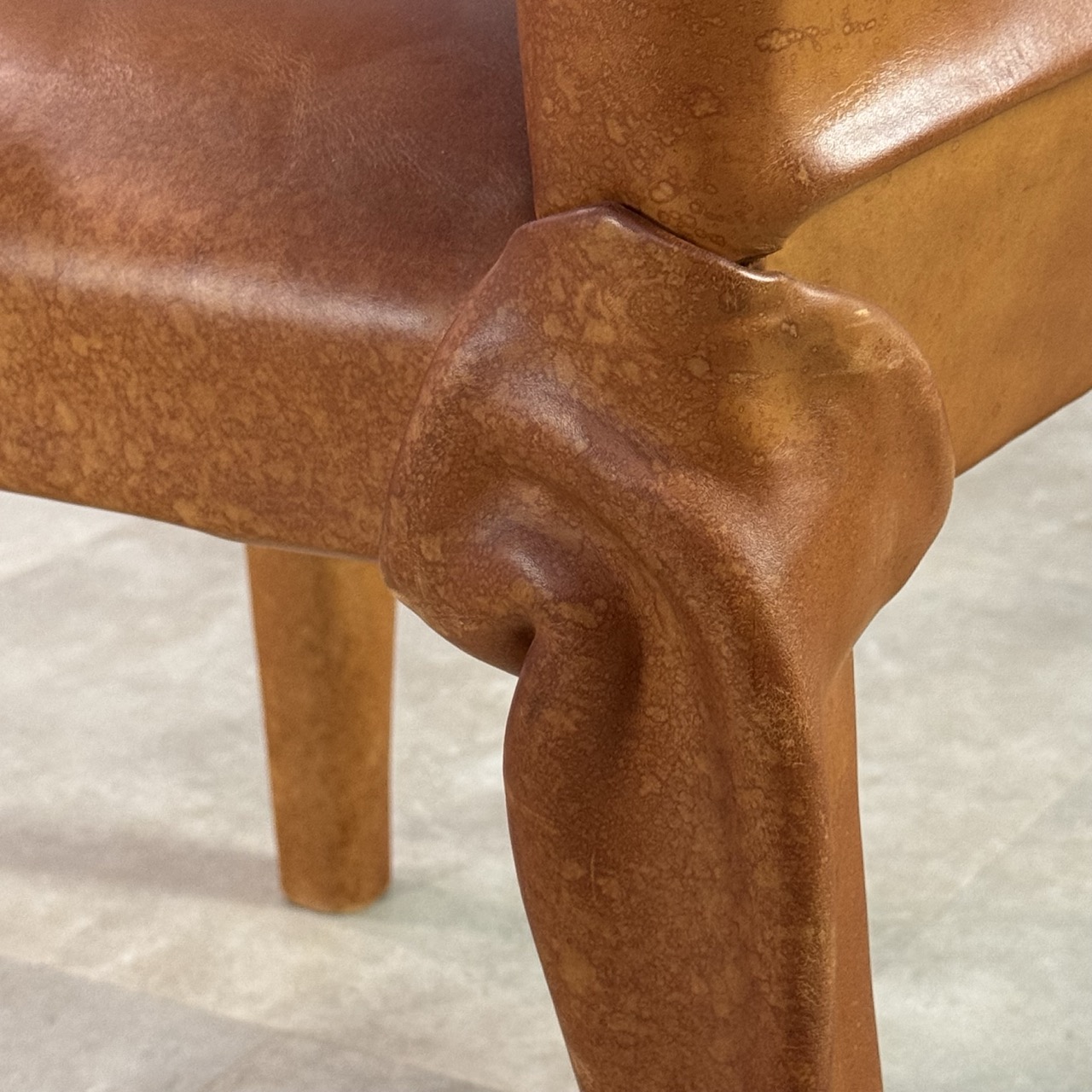 Vintage Arm Chairs Wrapped Leather