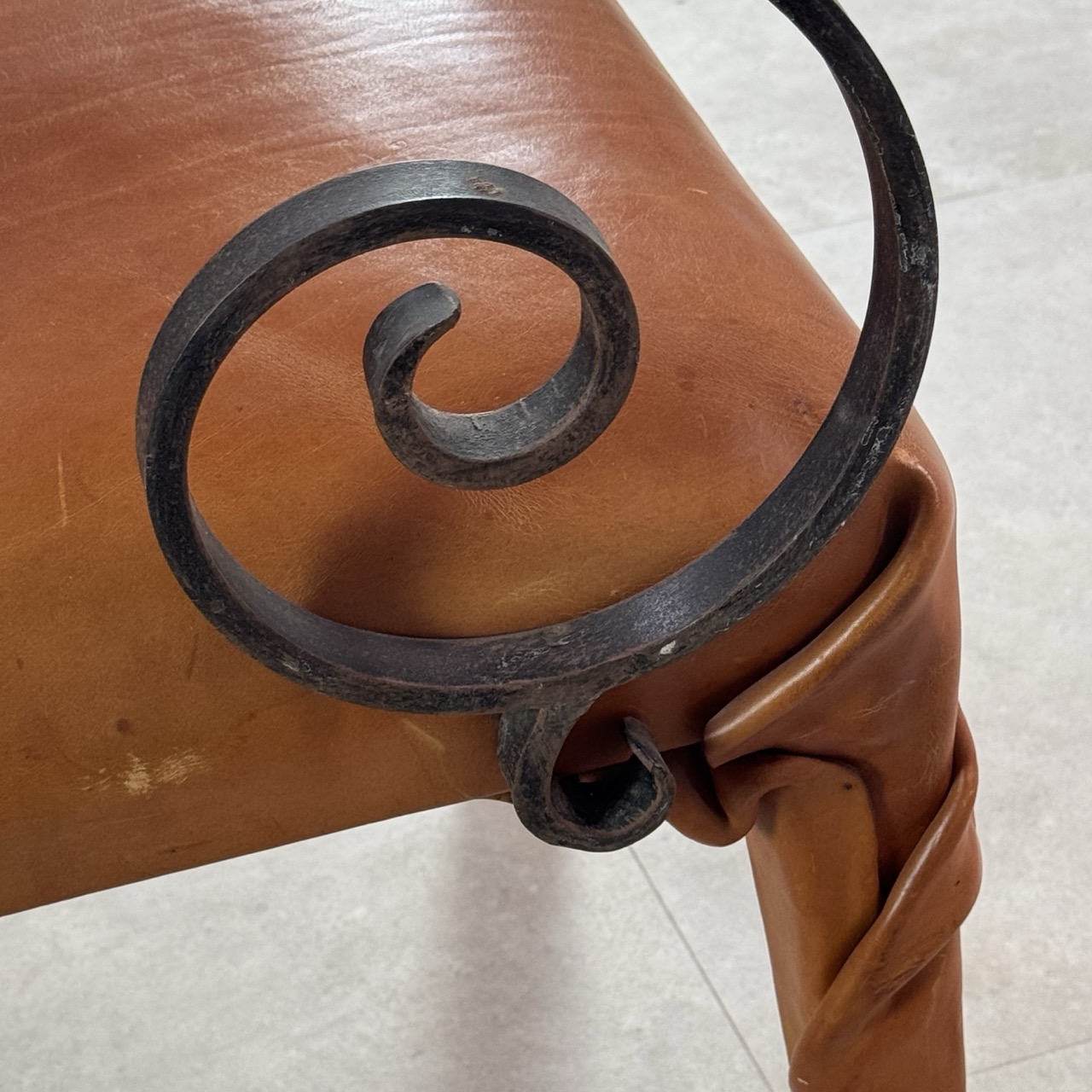 Vintage Arm Chairs Wrapped Leather