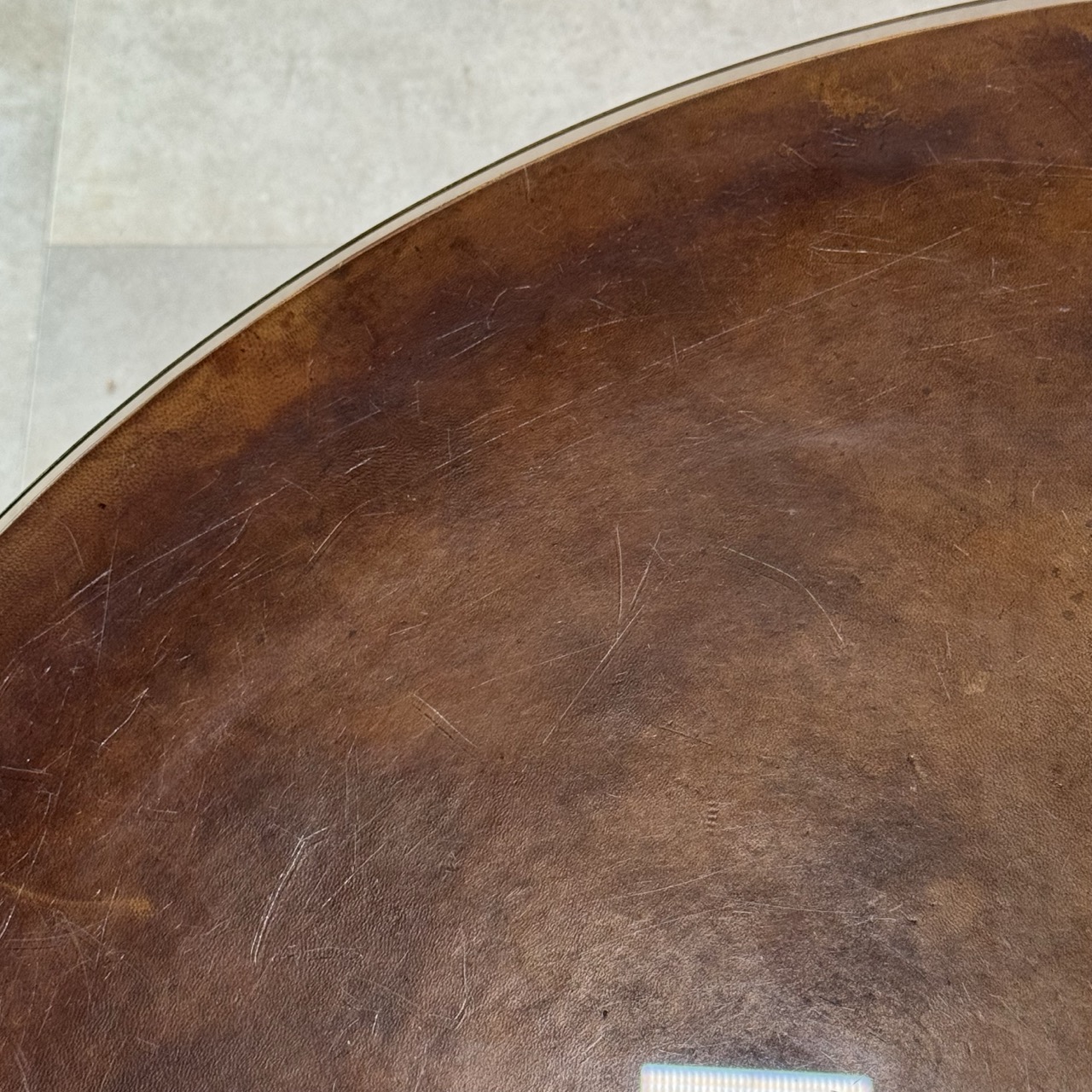 Vintage Coffee Table Leather Top