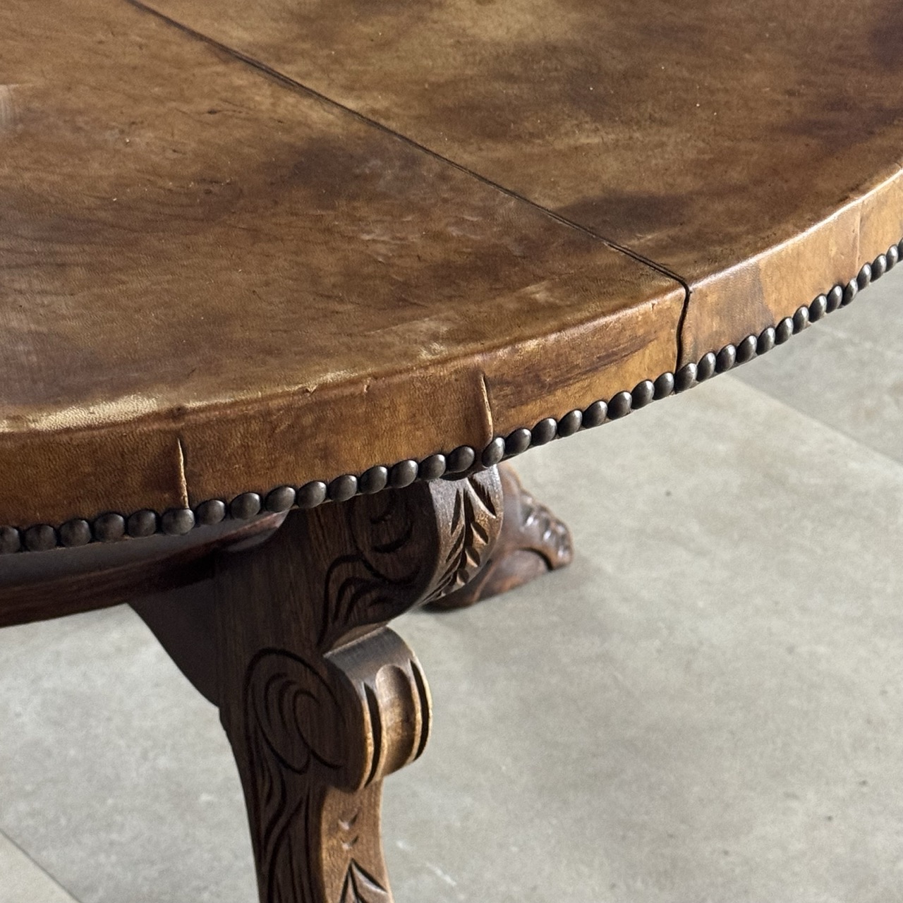 Vintage Coffee Table Leather Top