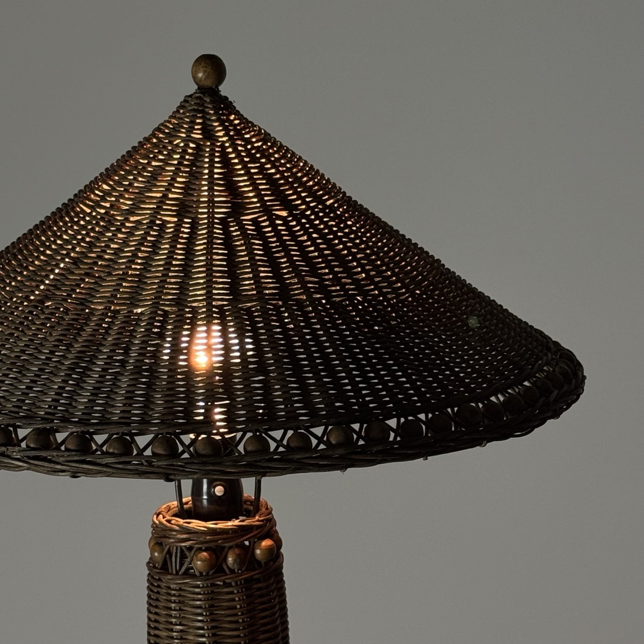Vintage Table Lamp Wicker 