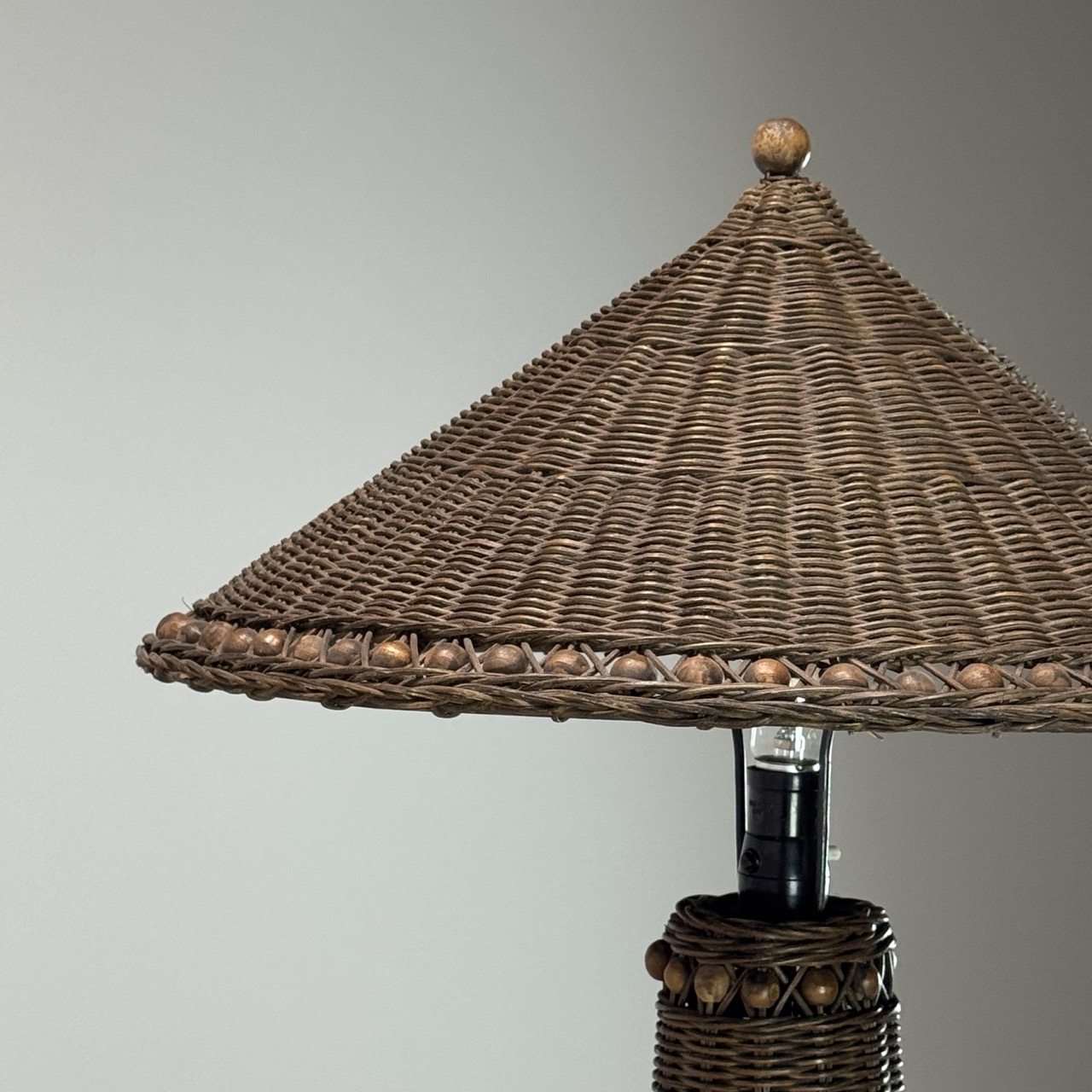 Vintage Table Lamp Wicker 