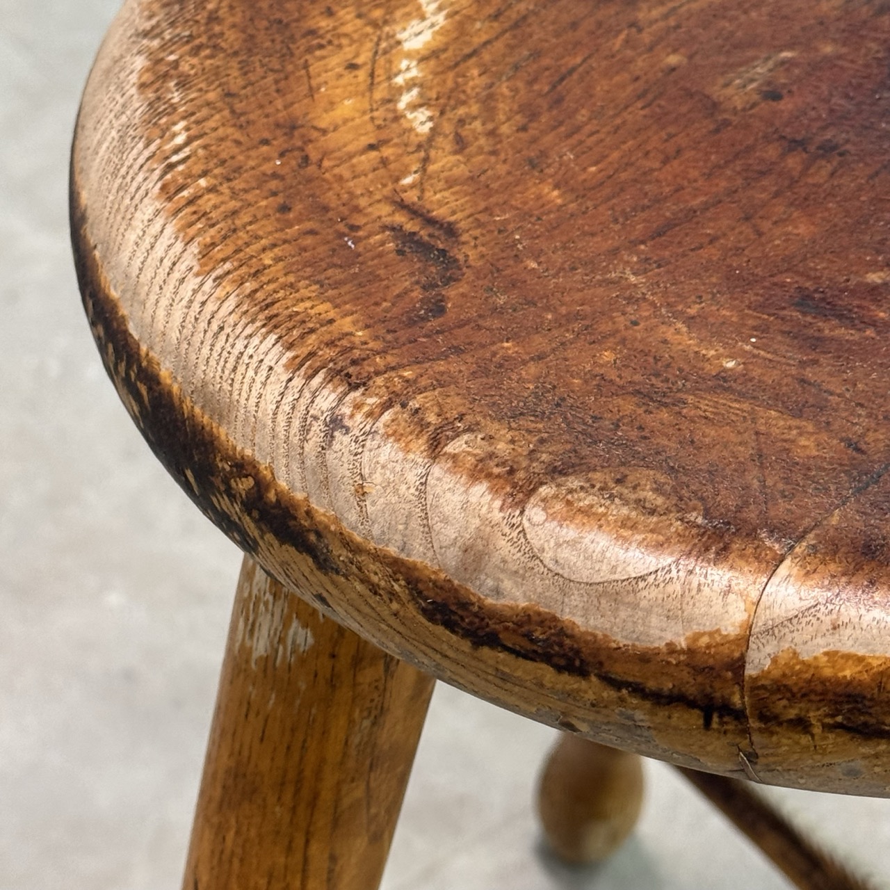 Antique Tripod Factory Stool