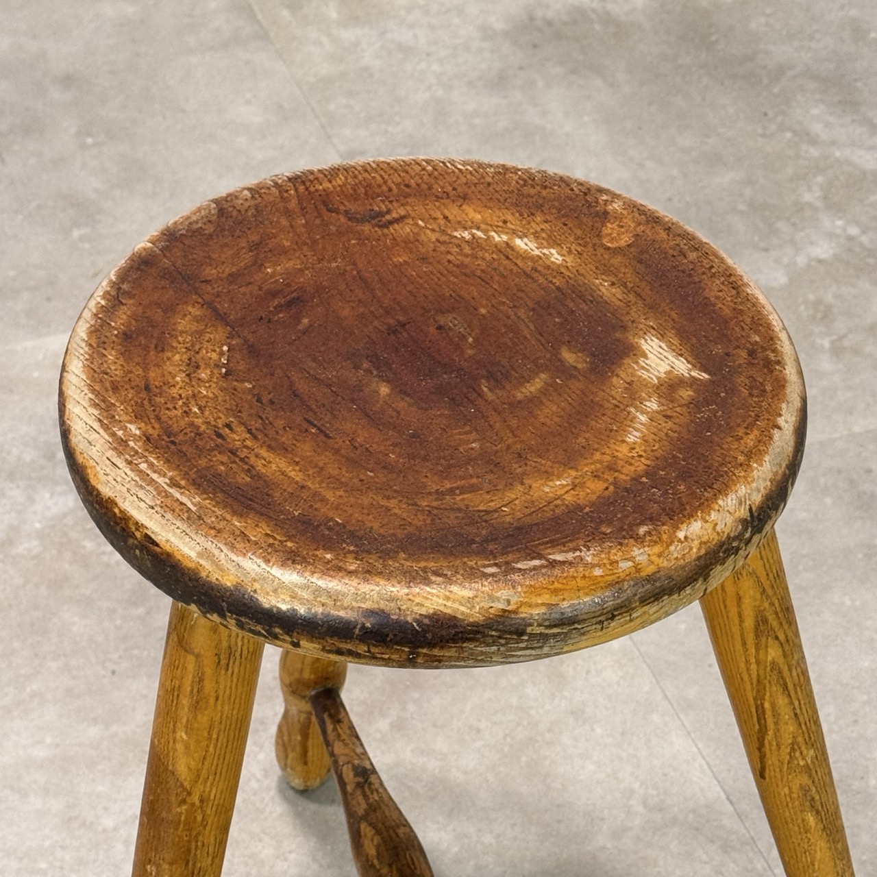 Antique Tripod Factory Stool