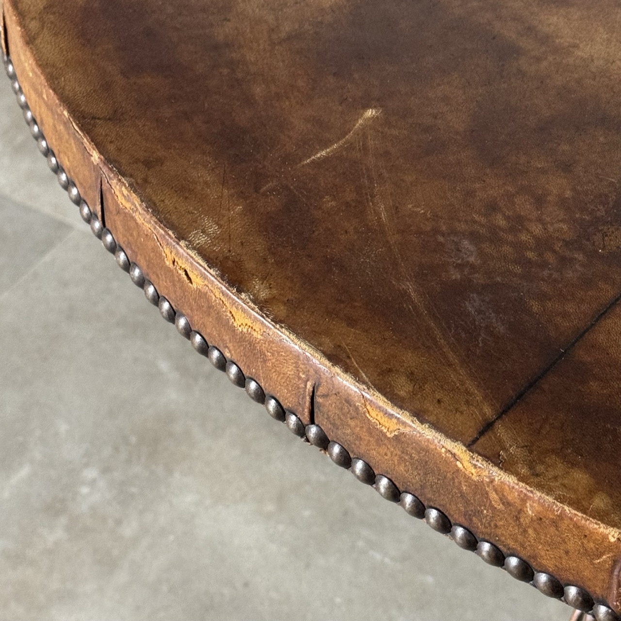 Vintage Coffee Table Leather Top