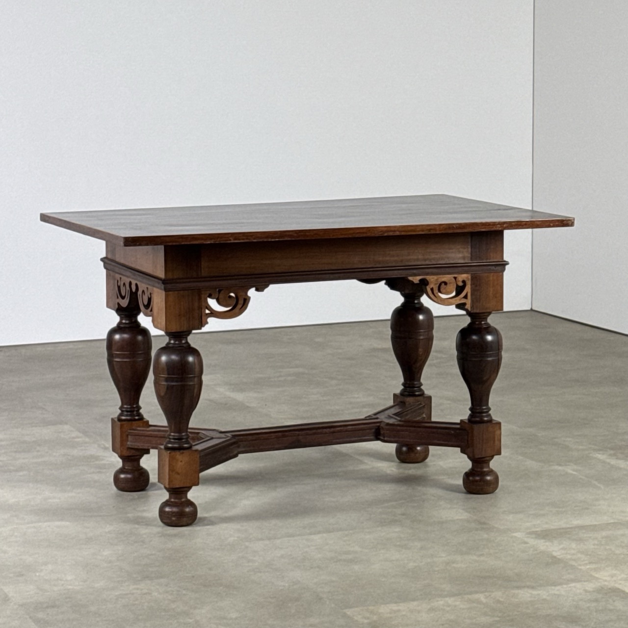 An antique neo-Renaissance table with rosewood inlaid floral pattern ...
