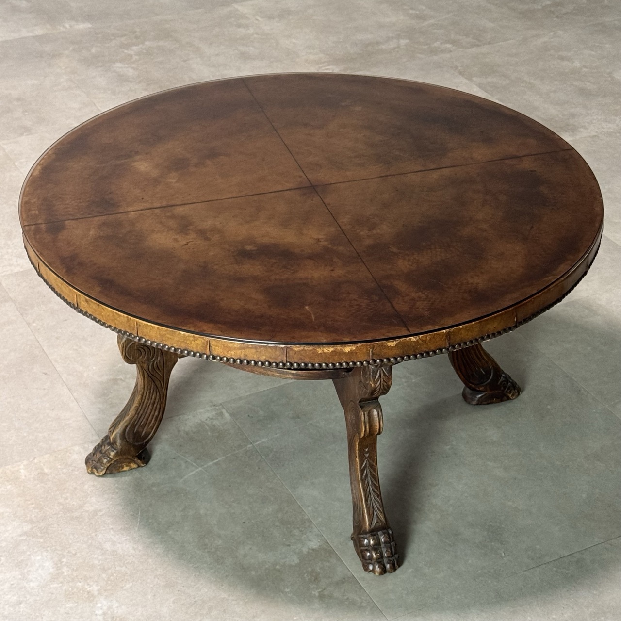 Vintage Coffee Table Leather Top