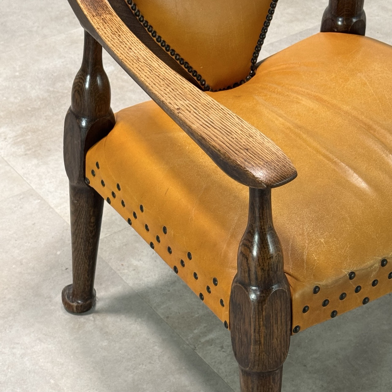 Antique Armchair Oak & Leather