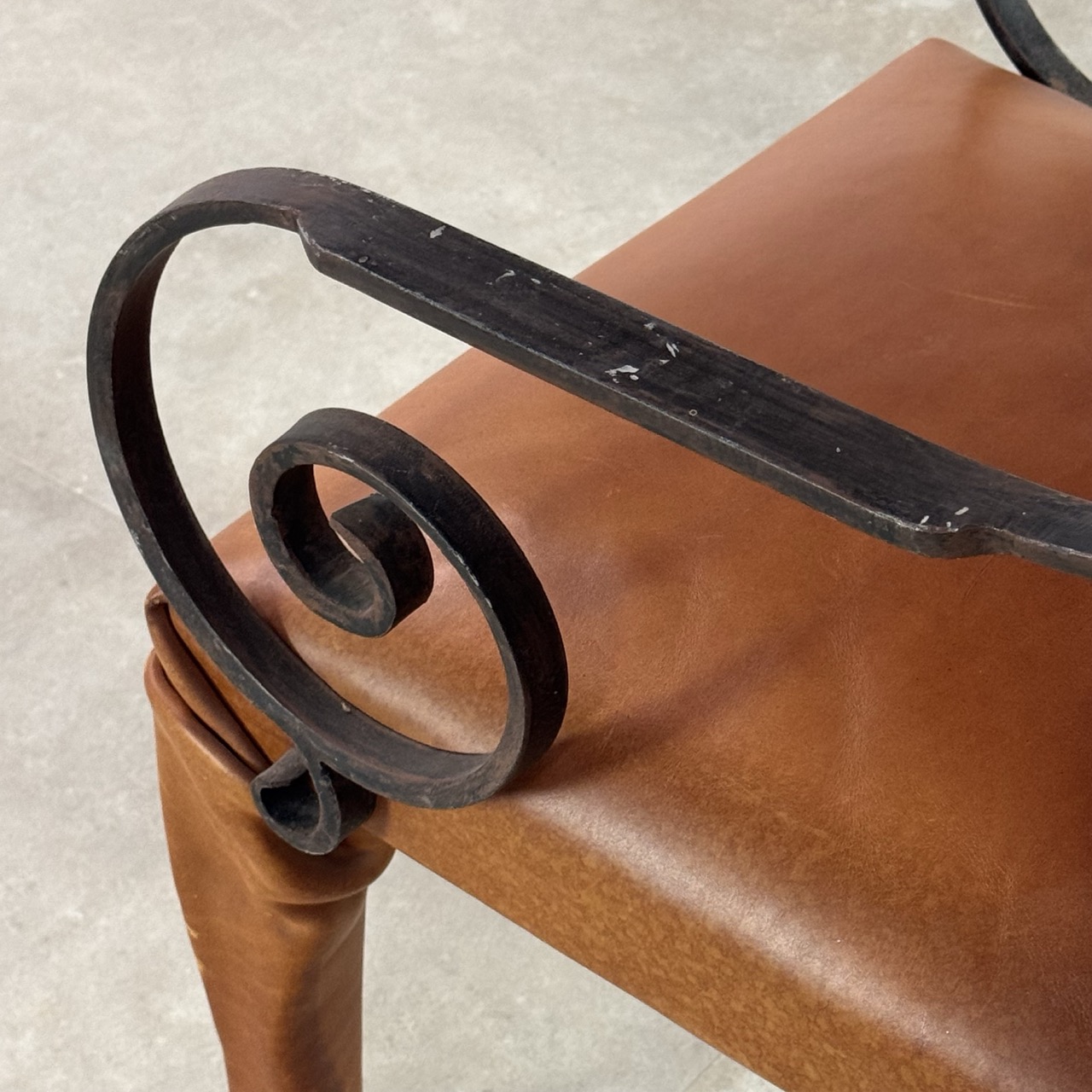 Vintage Arm Chairs Wrapped Leather