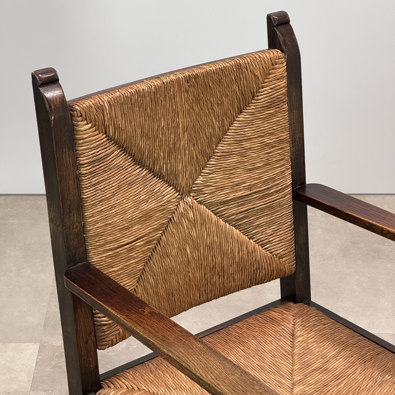 Vintage Armchairs Oak & Rush