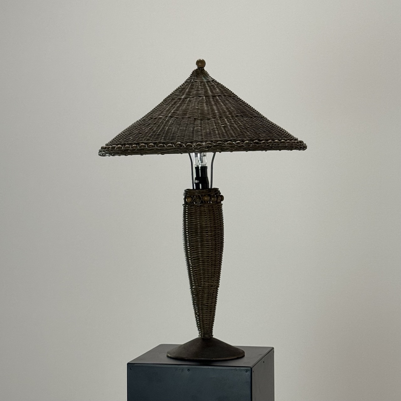 Vintage Table Lamp Wicker 