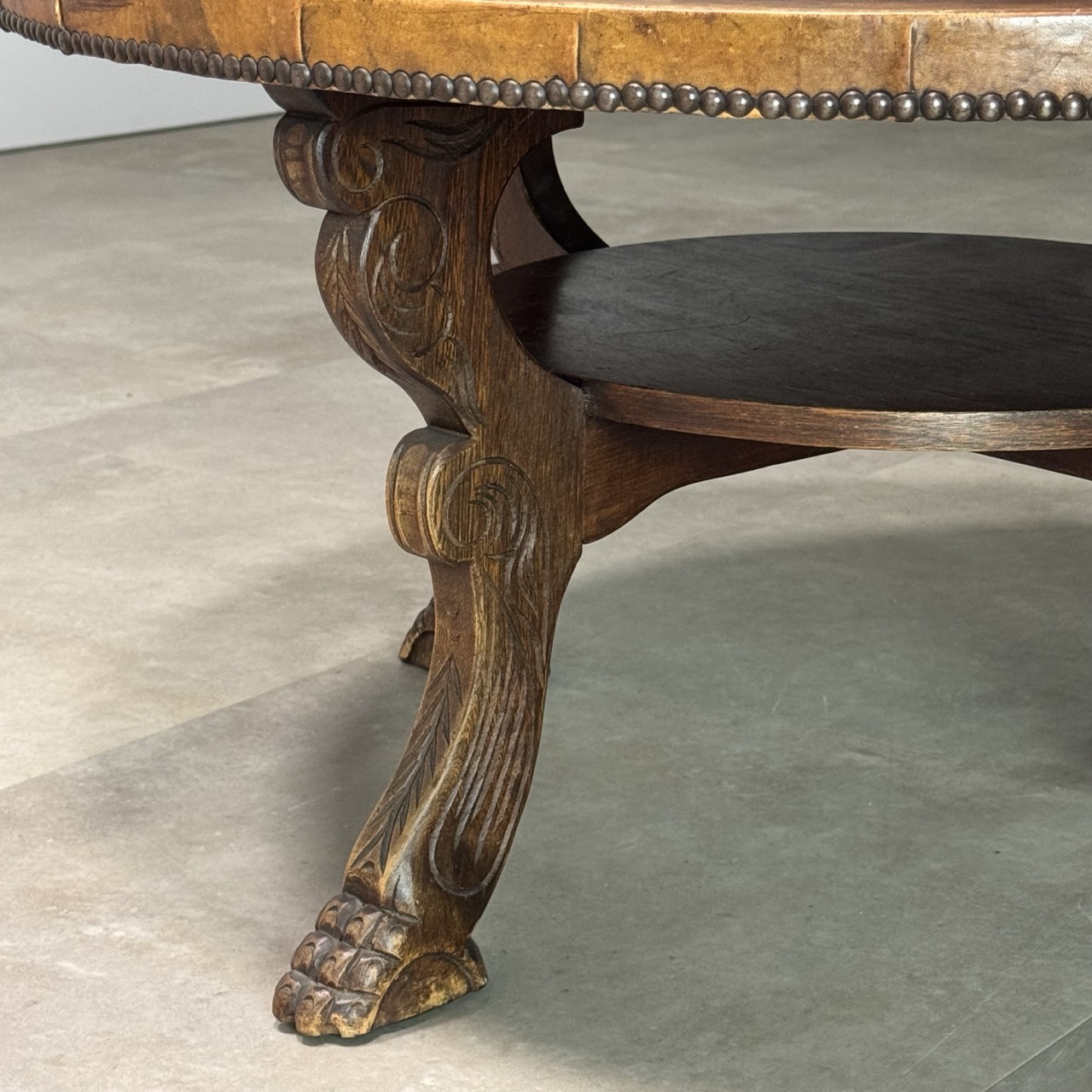 Vintage Coffee Table Leather Top