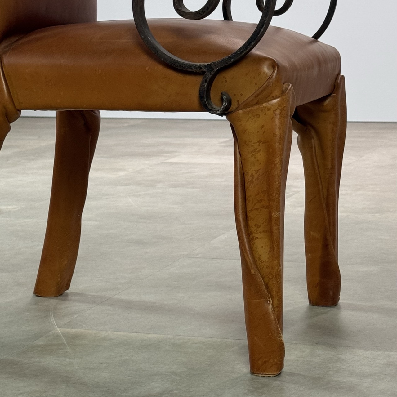 Vintage Arm Chairs Wrapped Leather