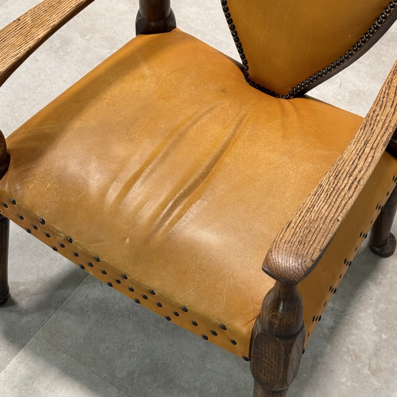 Antique Armchair Oak & Leather