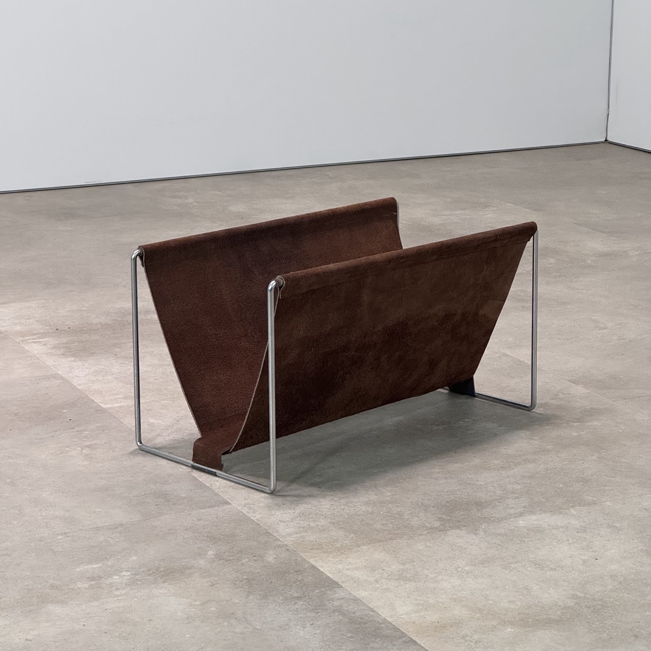 Vintage Magazine Rack Suede