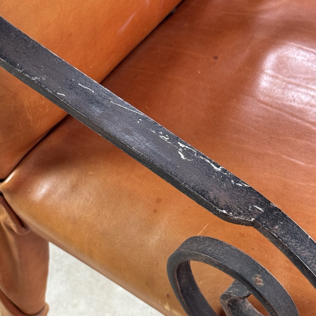 Vintage Arm Chairs Wrapped Leather