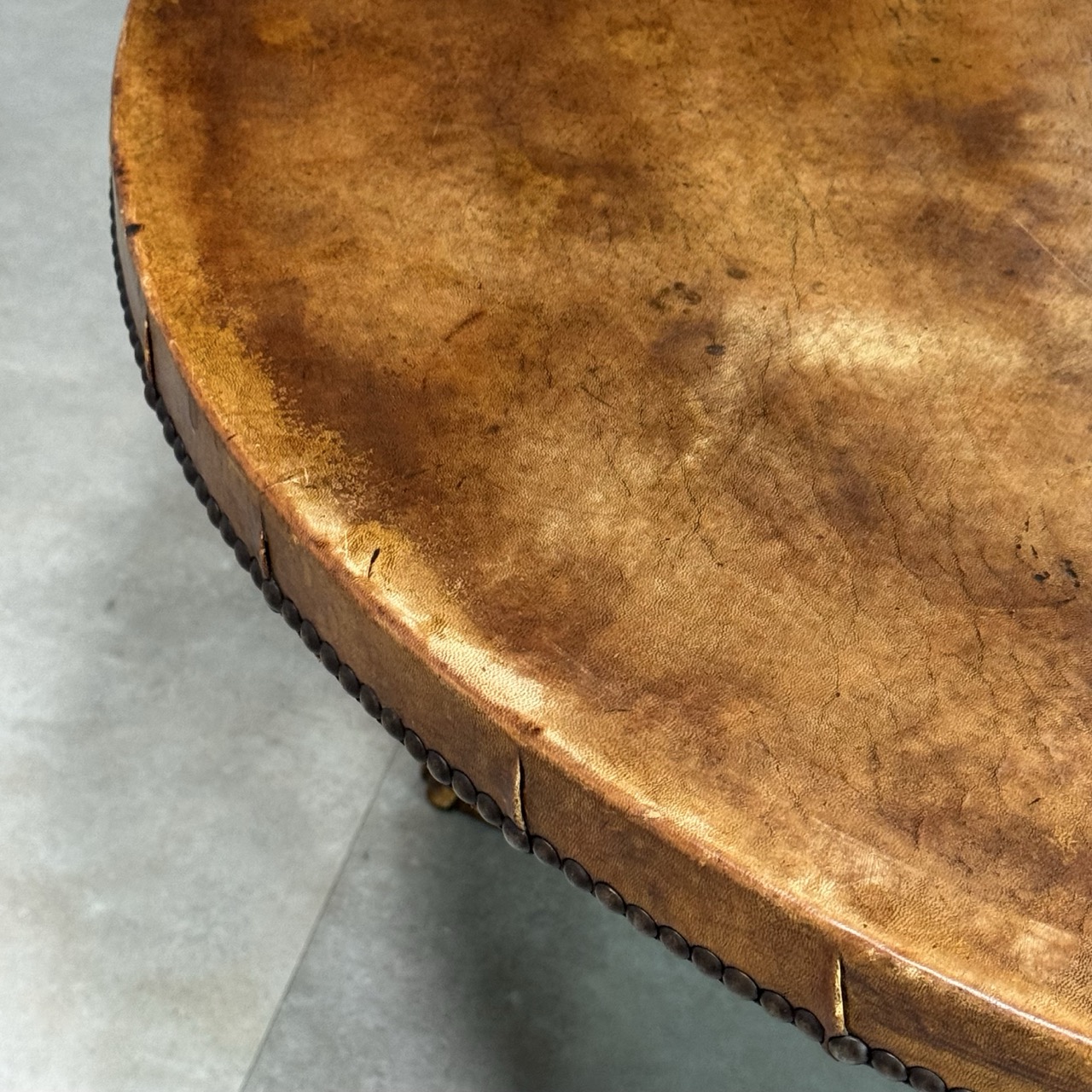 Vintage Coffee Table Leather Top
