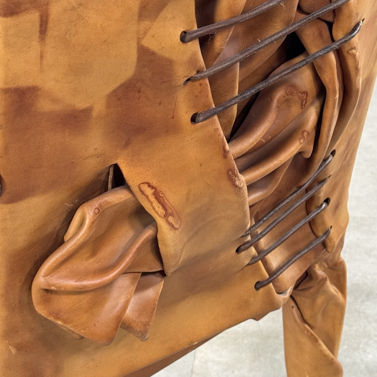 Vintage Arm Chairs Wrapped Leather