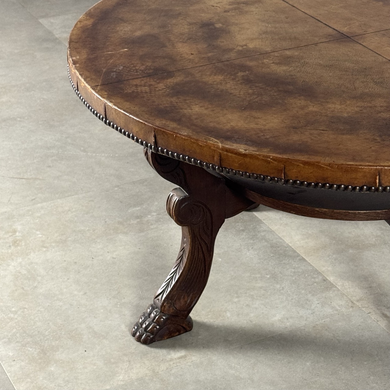 Vintage Coffee Table Leather Top