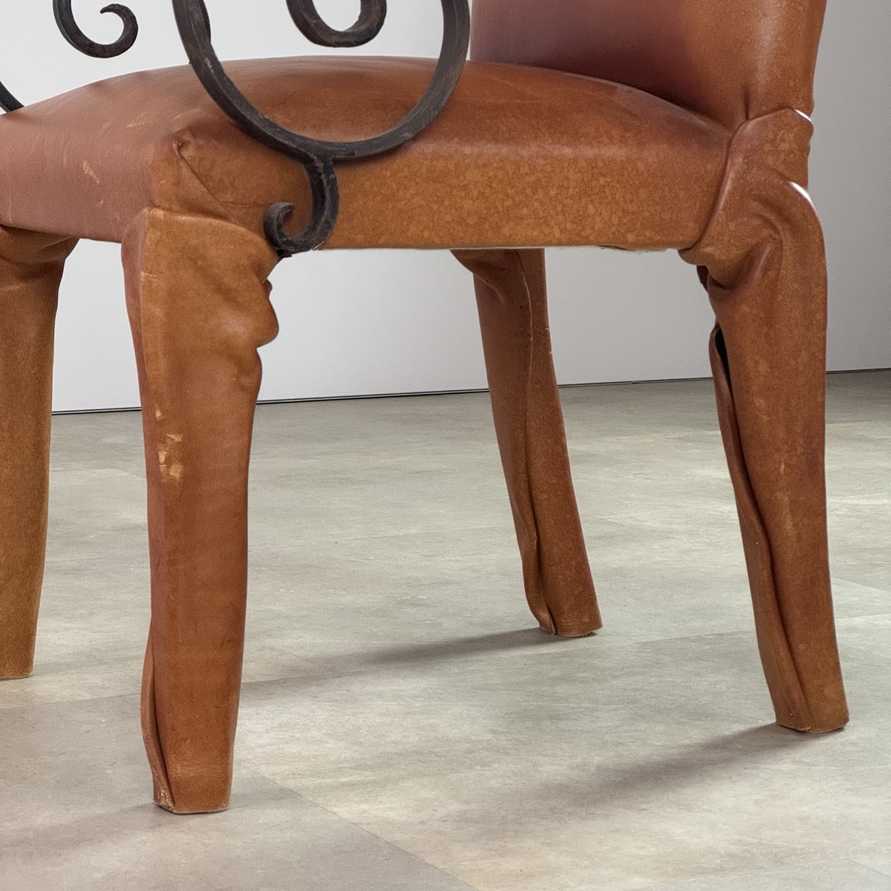 Vintage Arm Chairs Wrapped Leather