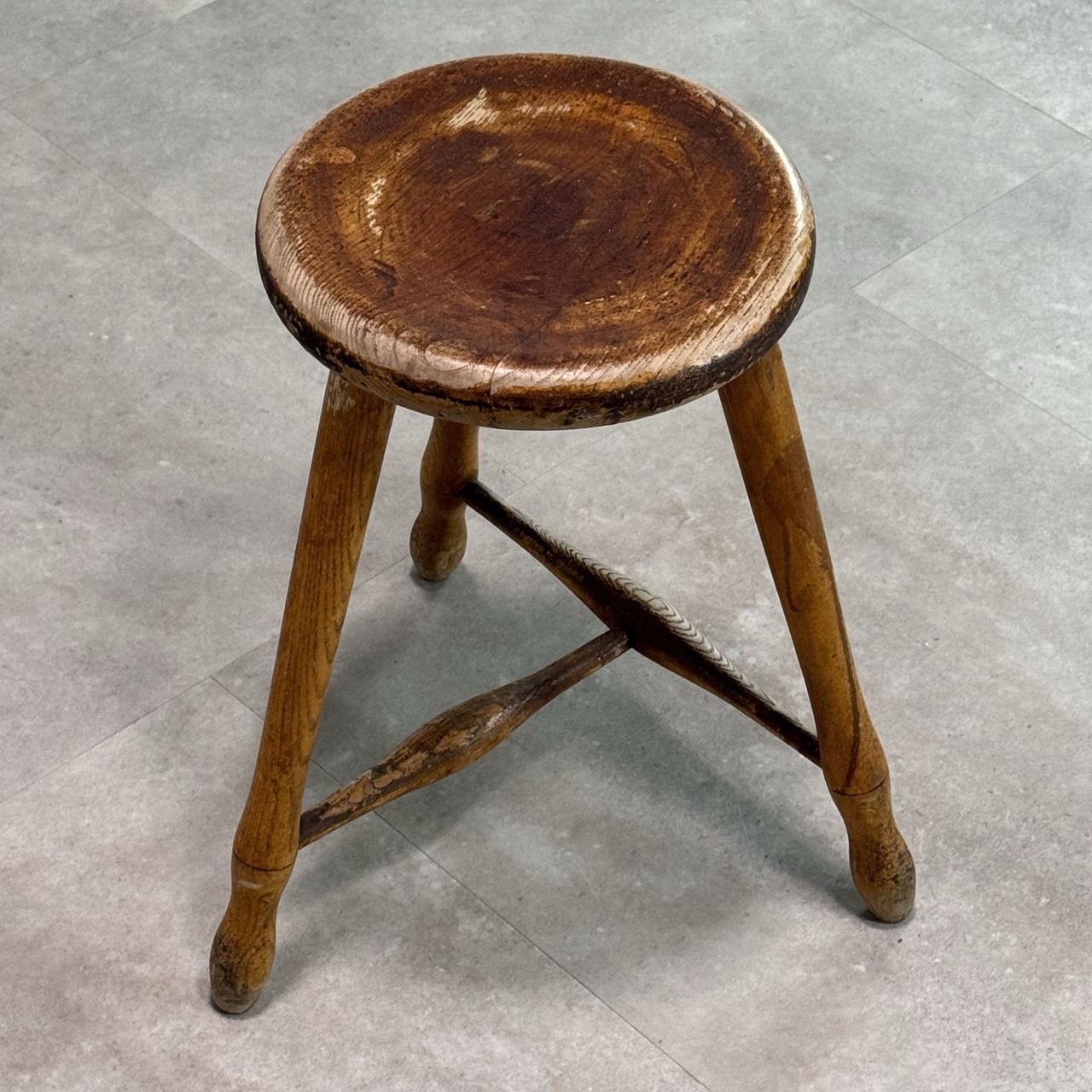 Antique Tripod Factory Stool