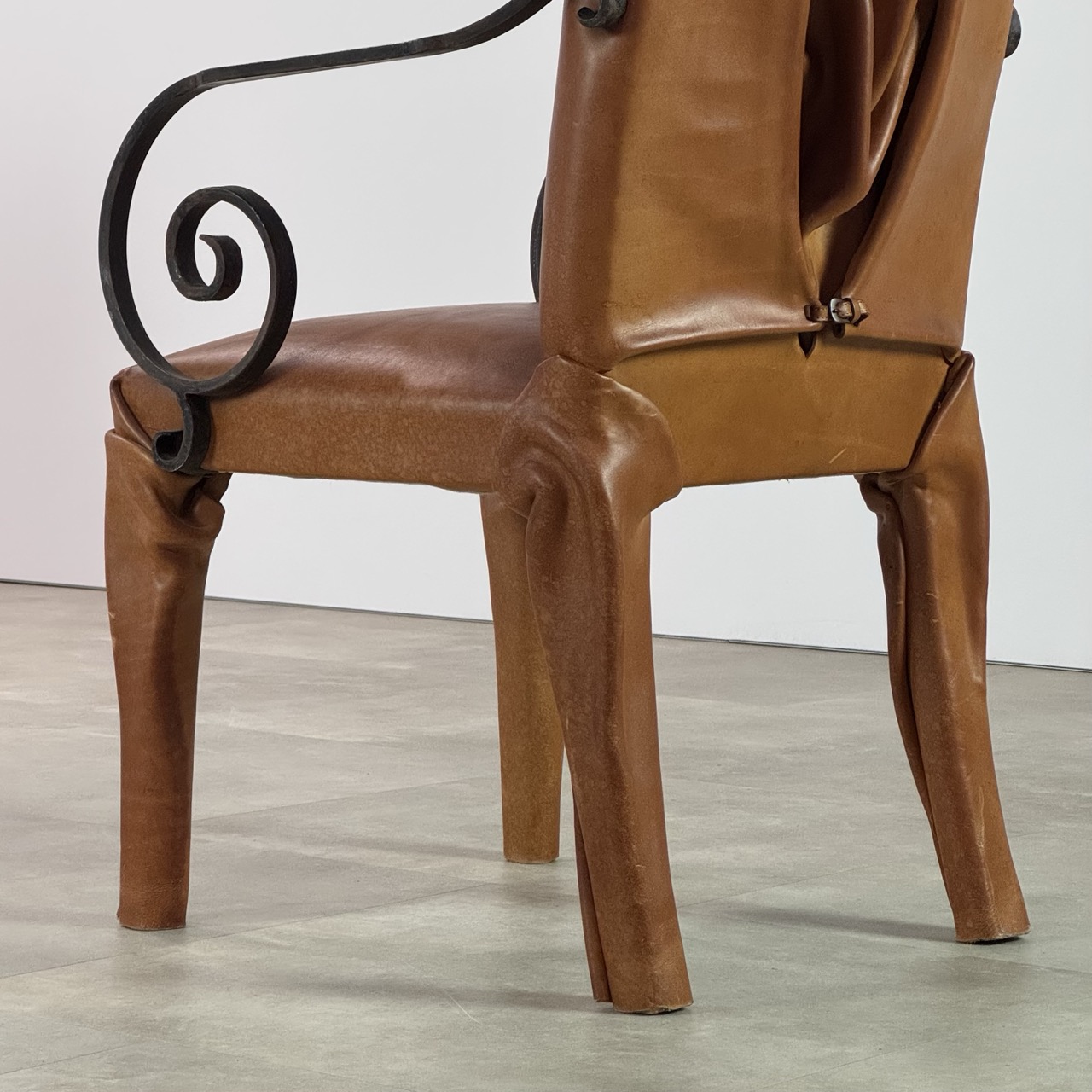 Vintage Arm Chairs Wrapped Leather