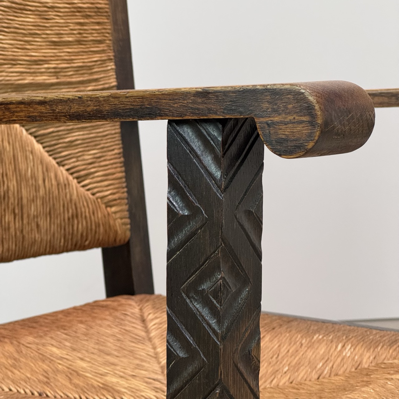 Vintage Armchairs Oak & Rush