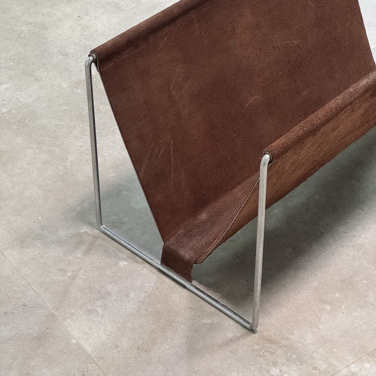Vintage Magazine Rack Suede