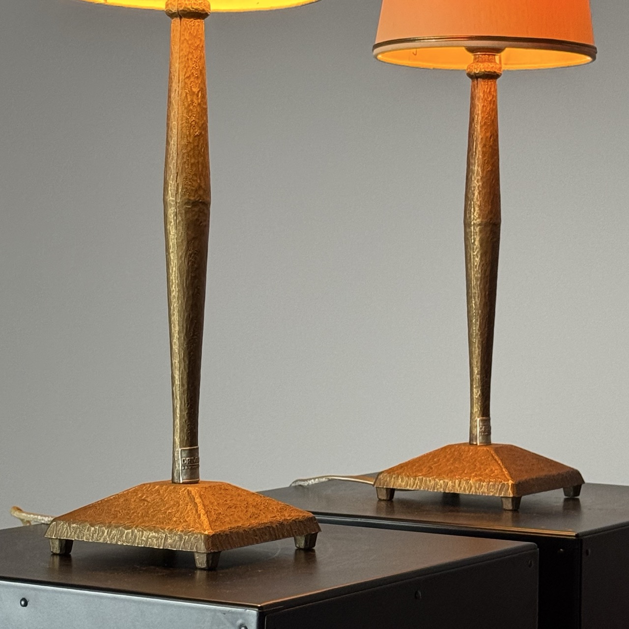 Table Lamps Hammered Brass