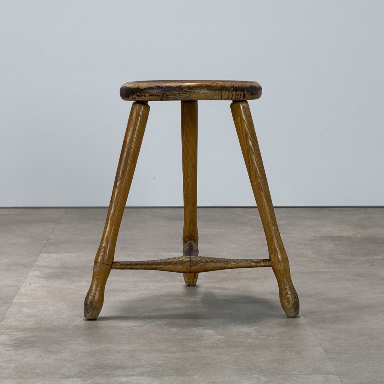 Antique Tripod Factory Stool