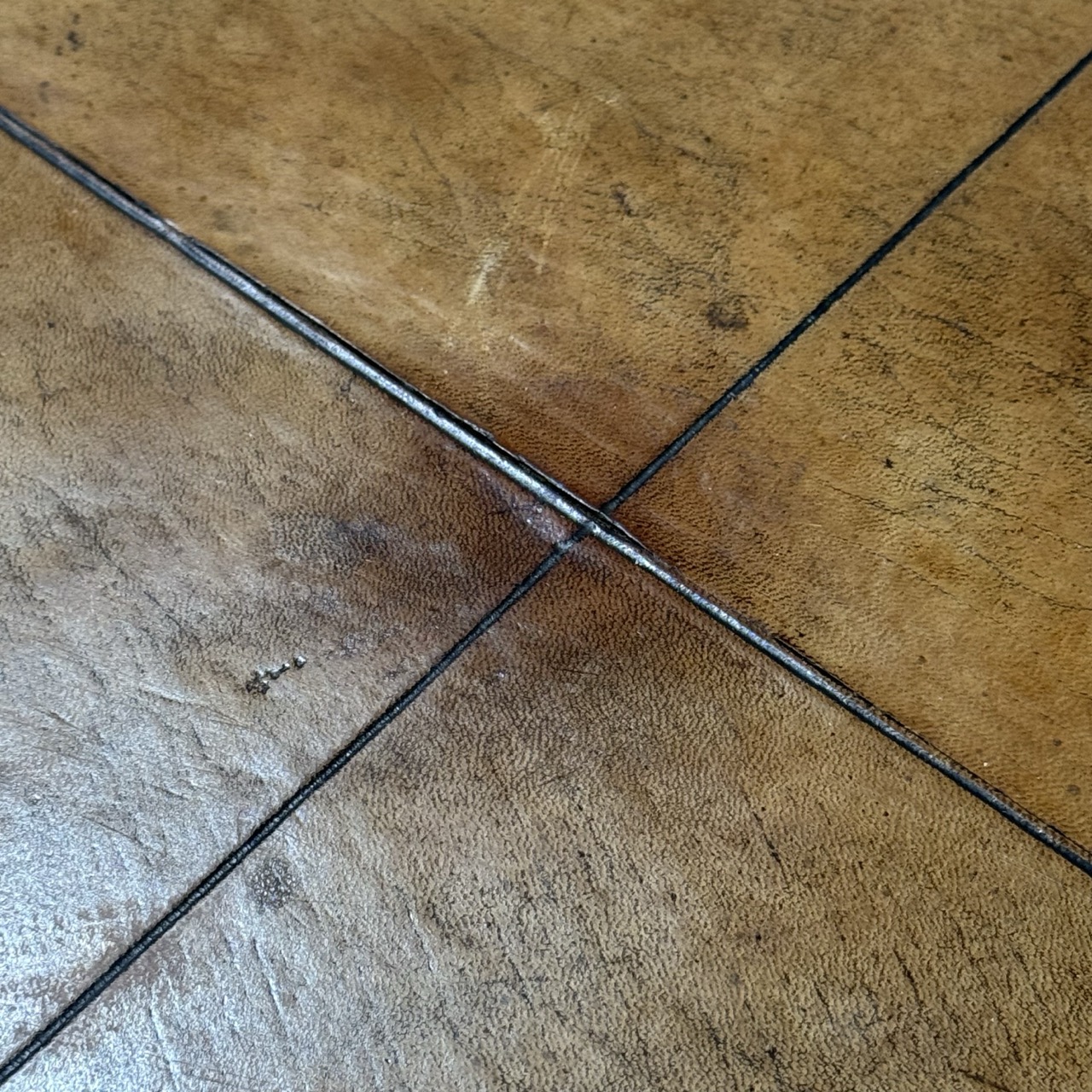 Vintage Coffee Table Leather Top