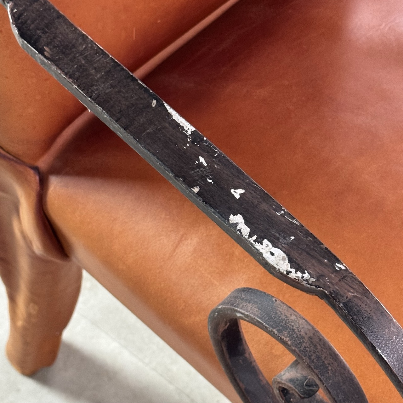 Vintage Arm Chairs Wrapped Leather