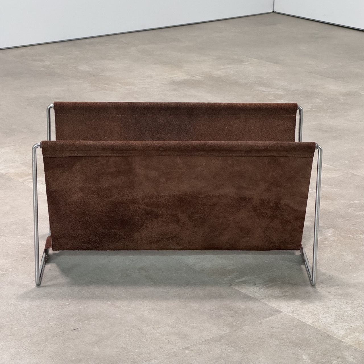 Vintage Magazine Rack Suede