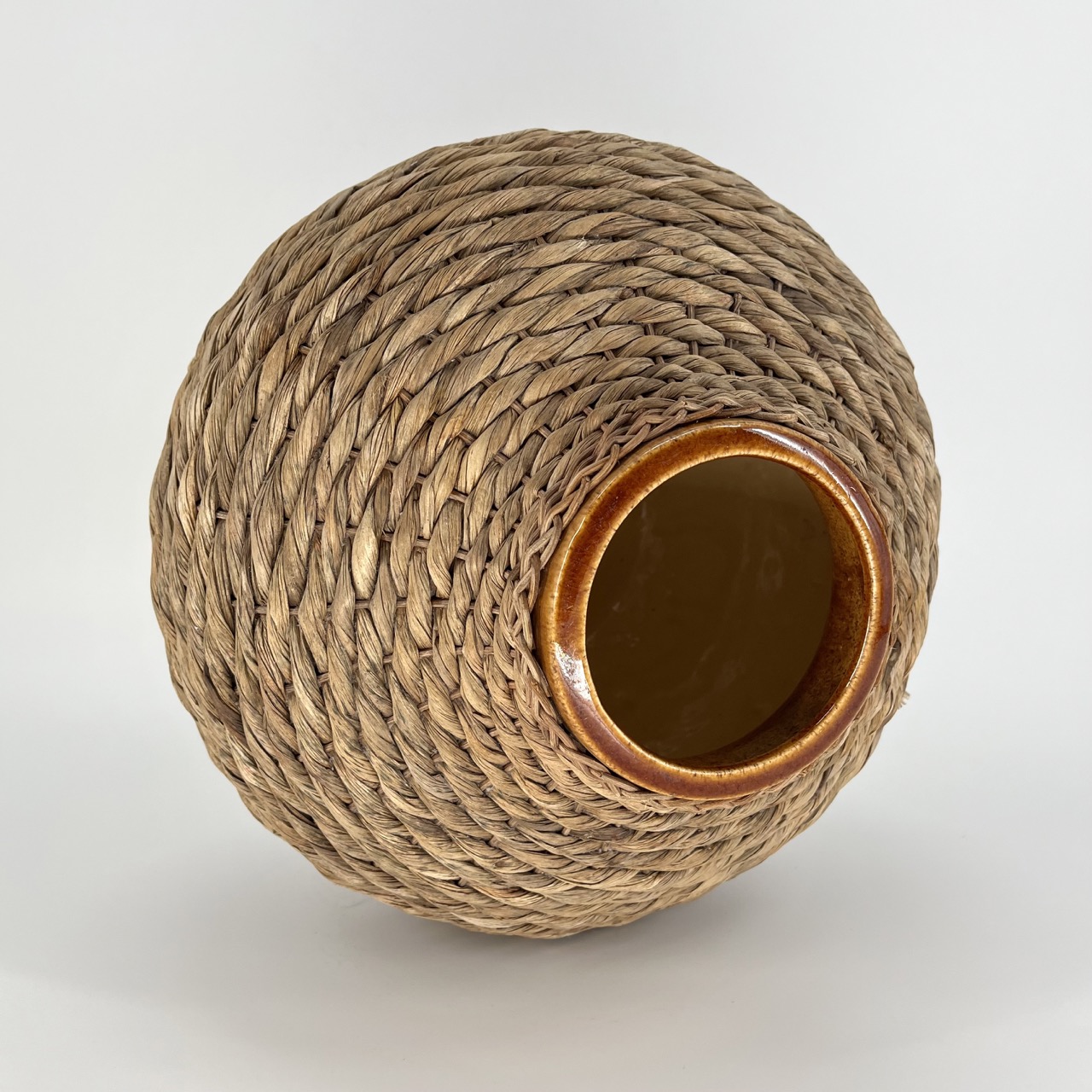 Ceramic & Braided Bamboo Vase 